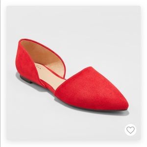 A New Day Rebecca pointed flats, red, NWT